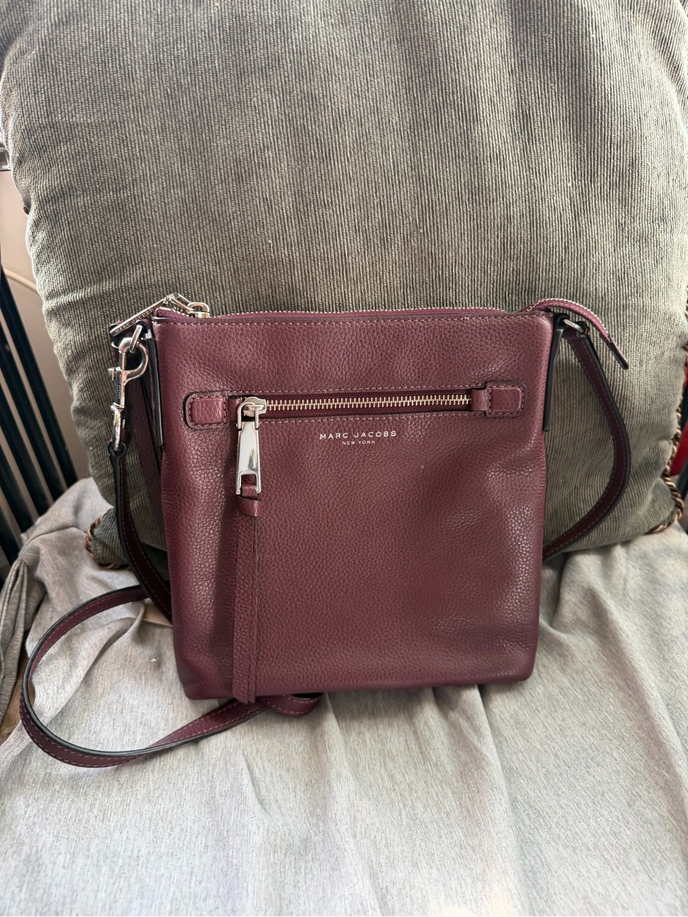Marc Jacobs Plum Pebbled Leather Crossbody Bag